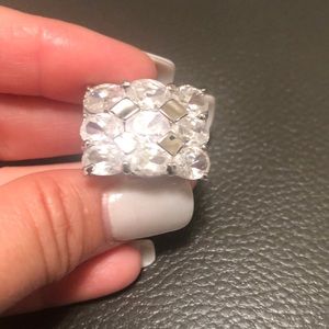 Stunning silver plated CZ diamond ring